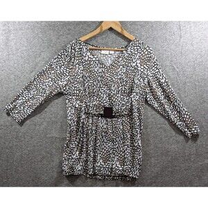 Women With Control Blouse V Neck Multicolor 3/4 Sleeve waist detail size LP